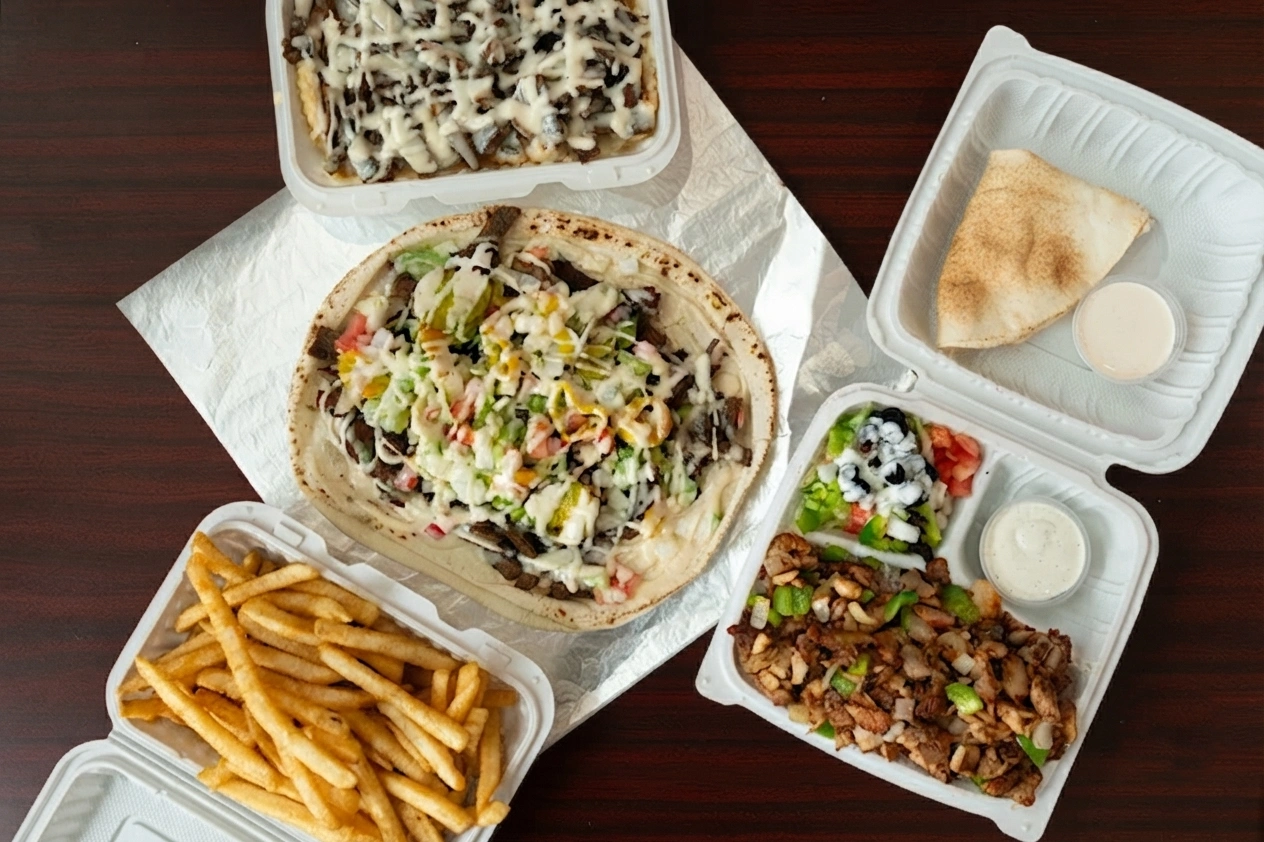 Halal donair and poutine catering trays for office lunches and parties from DJ Donair & Poutine Edmonton